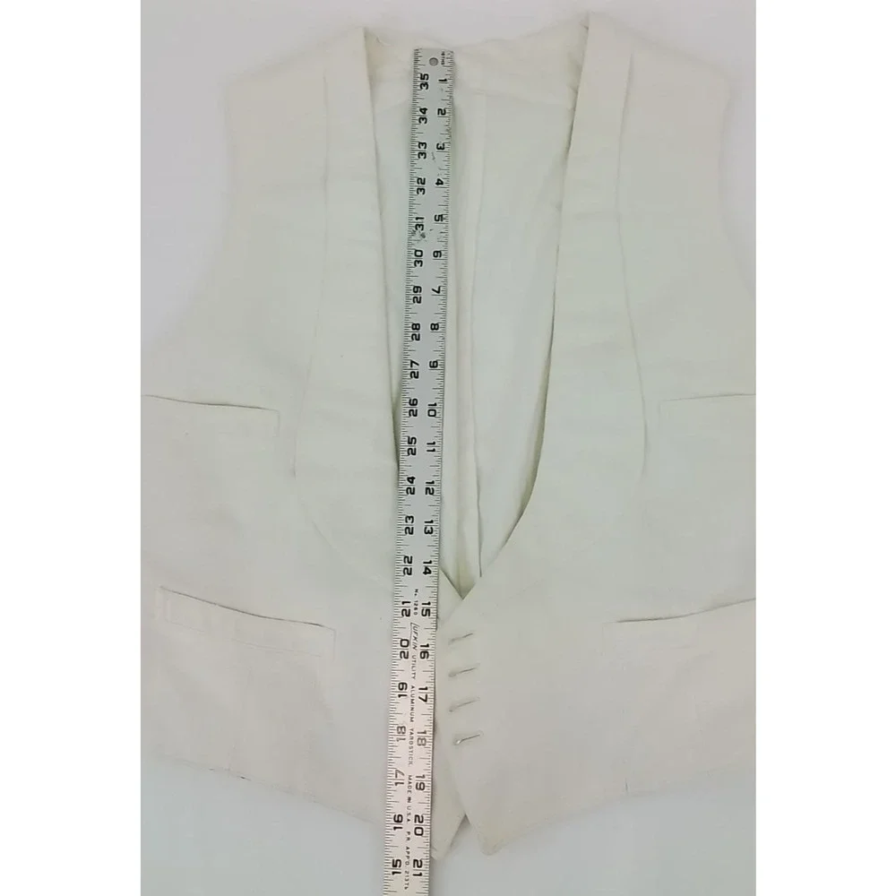 Antique Strawbridge Clothier 1920s White Suit S/XS Jacket Vest Shirt #J3081